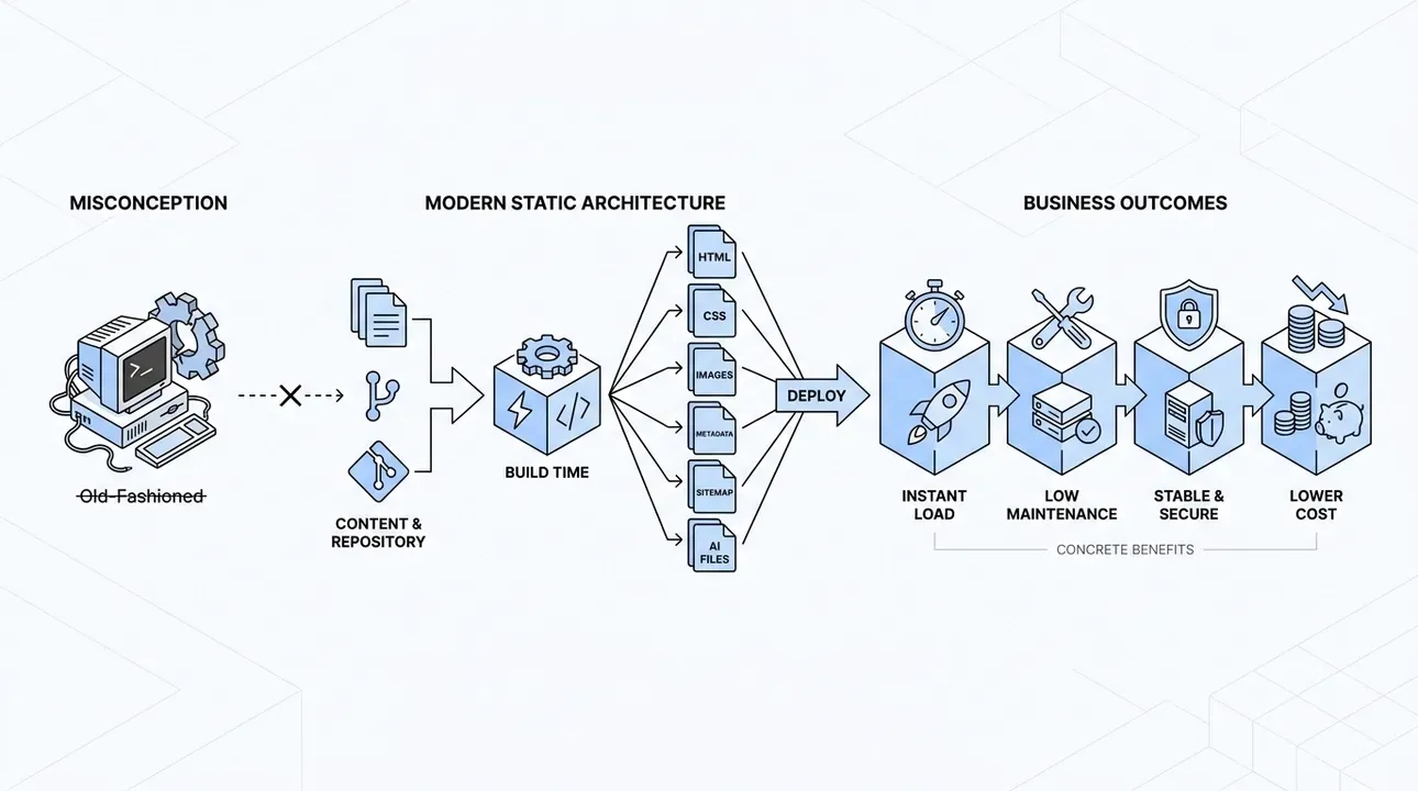 Static: Modern speed, security, and simplicity.