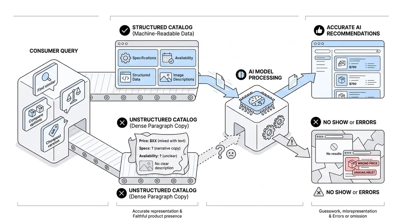 Structured data unlocks AI discovery and recommendations.