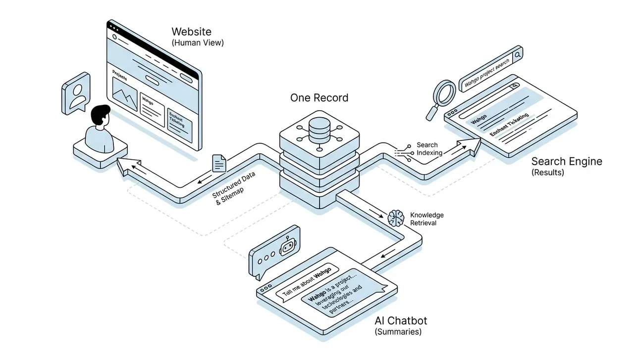 One source, one consistent story for humans and AI.