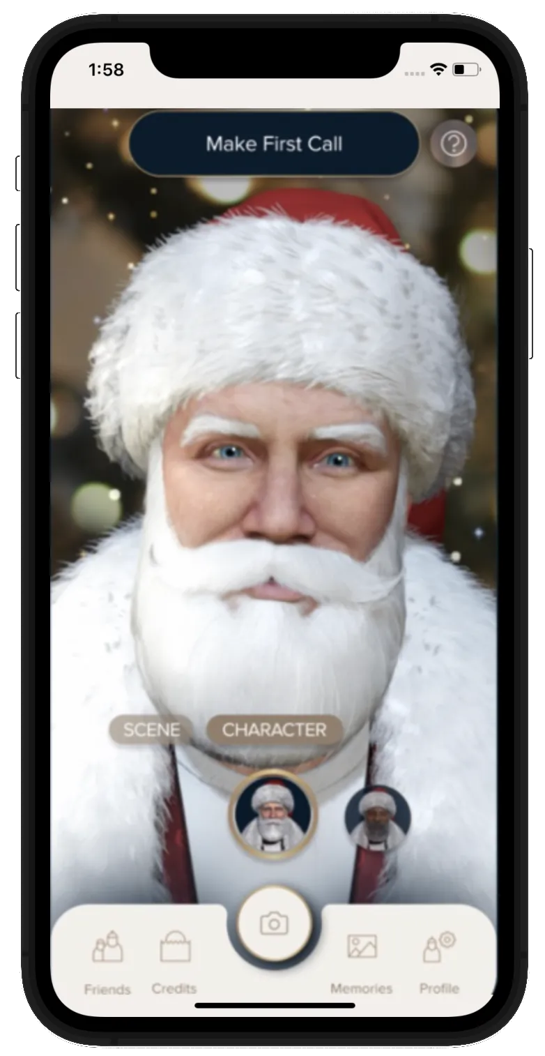 Santa Calls personalization screens