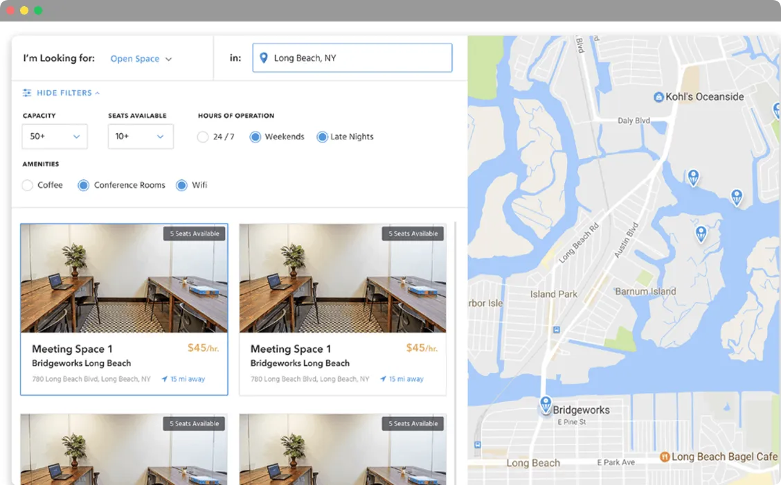Coworking App section 2