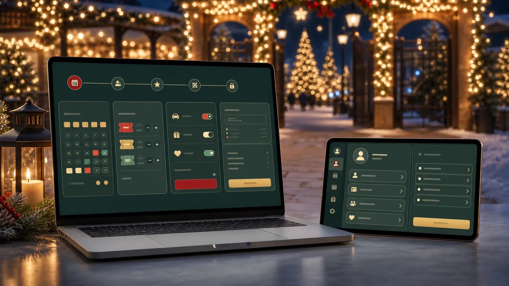 Illustrative Enchant ticket-purchase funnel and My Account self-service screens
